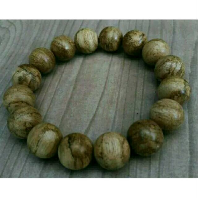 Gelang Kayu Gaharu Filaria Papua  Asli Natural 14mm