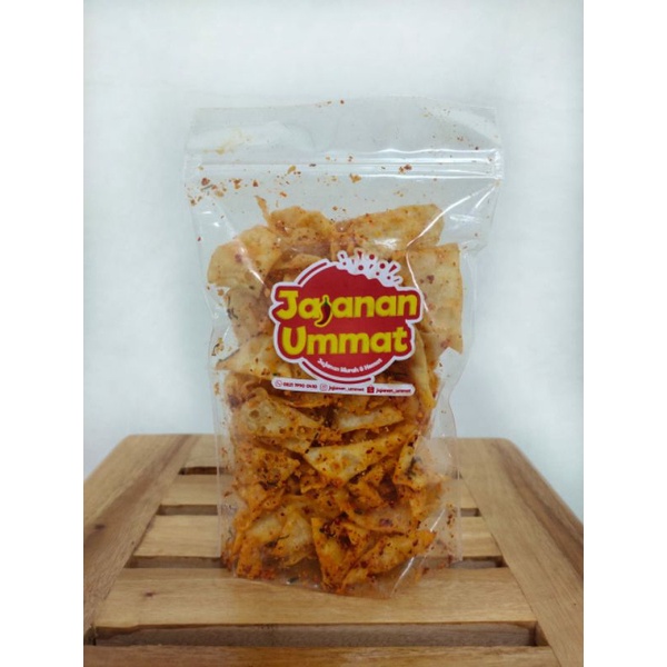 

Jajanan sekolah Pangsit Pedas murah makanan ringan 80 gram