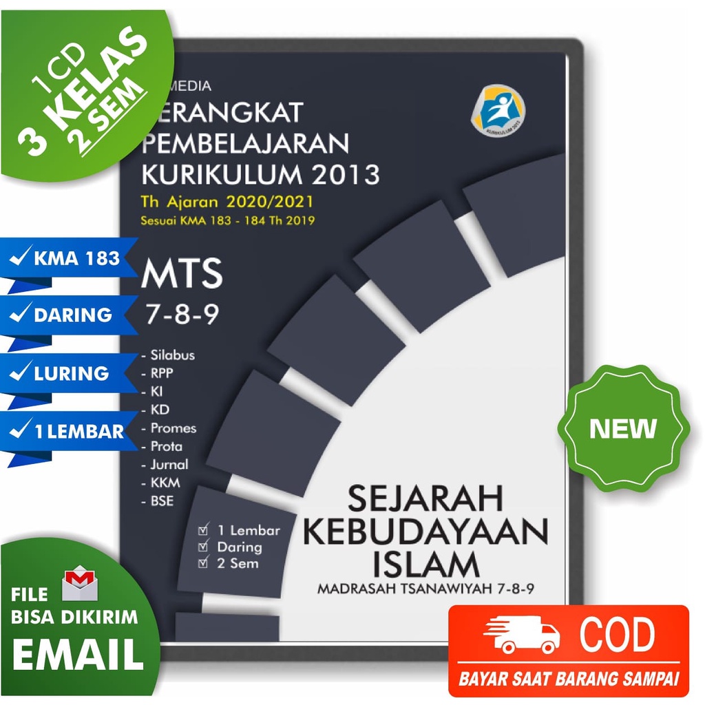 CD RPP MTS SEJARAH KEBUDAYAAN ISLAM KELAS 7-8-9 K13 21/22 KMA 183 (1 LEMBAR DARING DAN LURING)