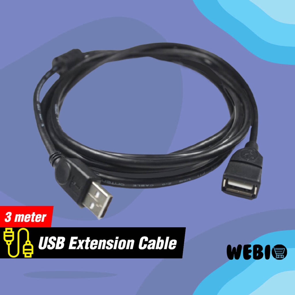 Kabel USB Extension Male to Female 3M Sambungan Extender 3 Meter Cable Ekstension Perpanjangan 3 M