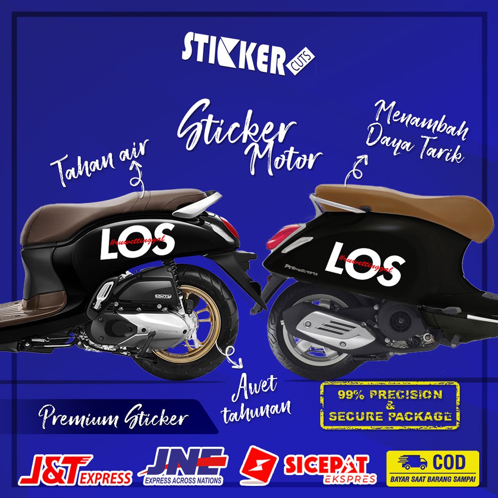 STICKER STIKER MOTOR VESPA SCOOPY LOGO LOS