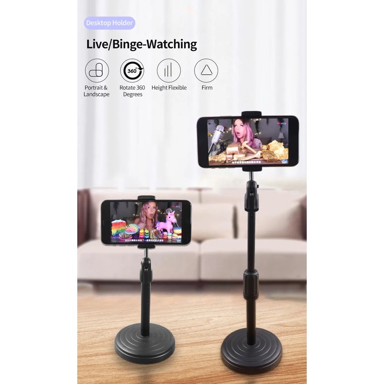 Holder Hp Dudukan Handphone / Phone Holder Microphone Stand / Penyangga Hp Untuk Nonton