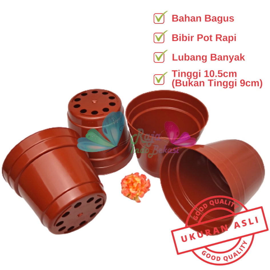 Rajaindobekasi Pot 12 Cm Merah BataTerracota Terracotta Merah Coklat Polos - Pot 12 Hitam Kecil Mini Minimalis Plastik Kaktus Sukulen Mini Murah Pot Bibit Pembibitan