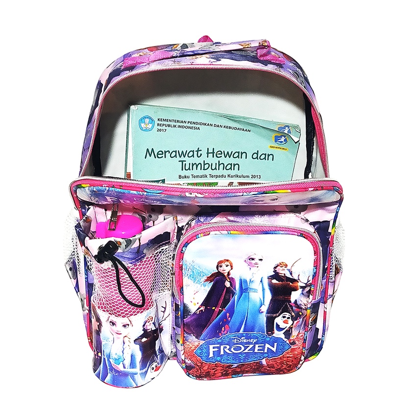 Tas Ransel anak Peremuan Sekolah TK/SD karakter ELSA FROZEN free botol !!!