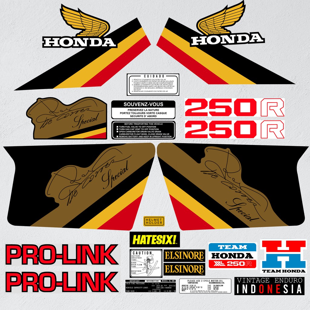 Decal Sticker Tempelan Honda XL250R XL 250 R Roger Decoaster Hatesix