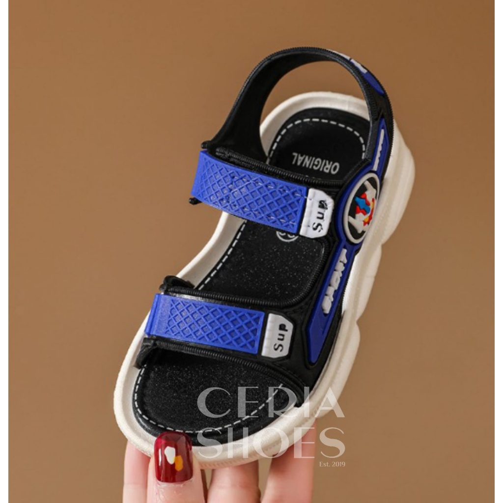 COD Sandal Gunung Anak 21-30 Sport Laki Laki Import Bahan Karet Empuk Elastis Anti Slip Sol Motif GUNDAM Baby Size