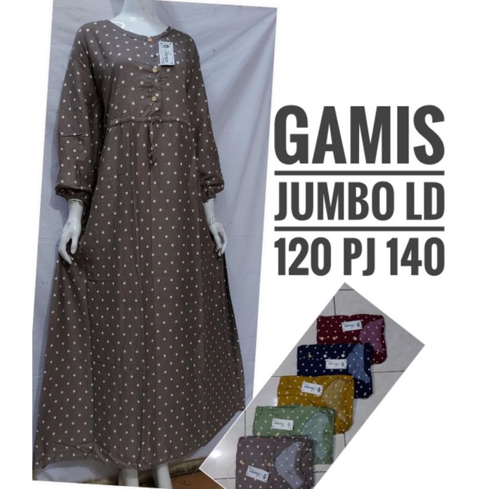 gamis jumbo polkadot