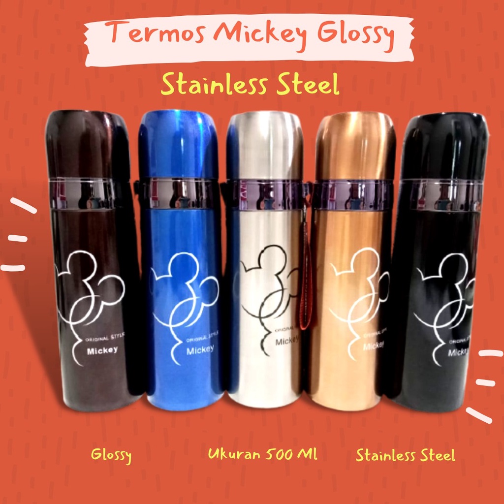 [COD]TERMOS MICKEY MOUSE 500 ML STAINLESS STEEL TAHAN PANAS&amp;DINGIN BERKUALITAS DAN TERMURAH