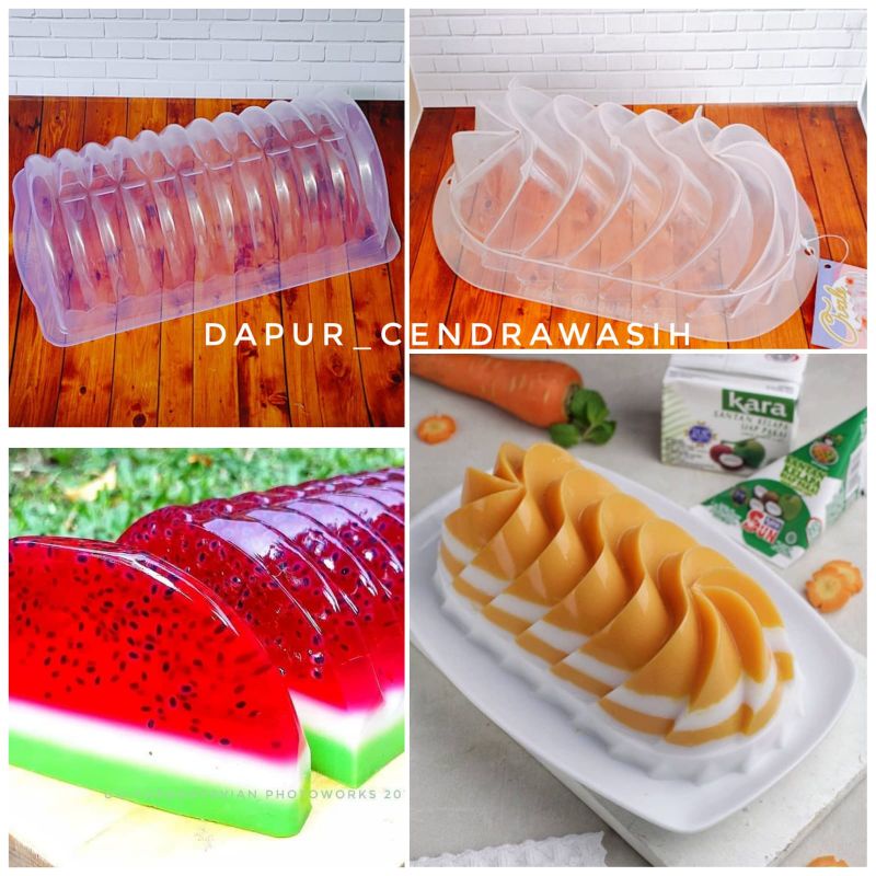 Cetakan Puding Semangka Jubile Ovale Ulir Plastik