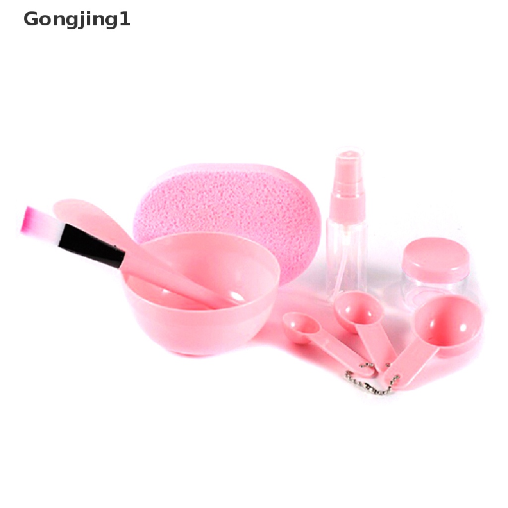 Gongjing1 9pcs / Set Mangkok + Brush + Sendok + Stik + Botol + Spons Untuk Masker Wajah DIY Homemade