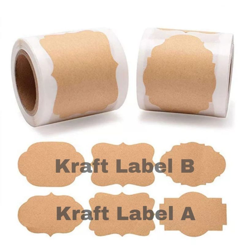 Stiker Kraft Label DIY Custom HandWriting Art Craft OL Shop Name Design Thank You free gift Sticker