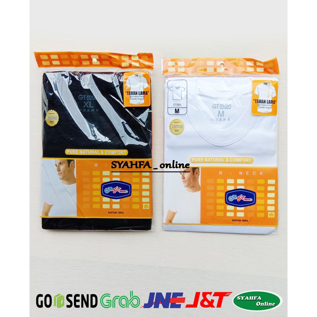  OBLONG  GT  MAN  GTS01 Kaos  Dalam Pria Gt  Man  Putih HITAM 