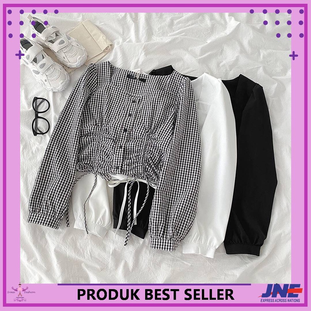 Sweet Top Baju Atasan Perempuan Model Korean Style Fashion Wanita Remaja Abg Ootd Murah Kekinian