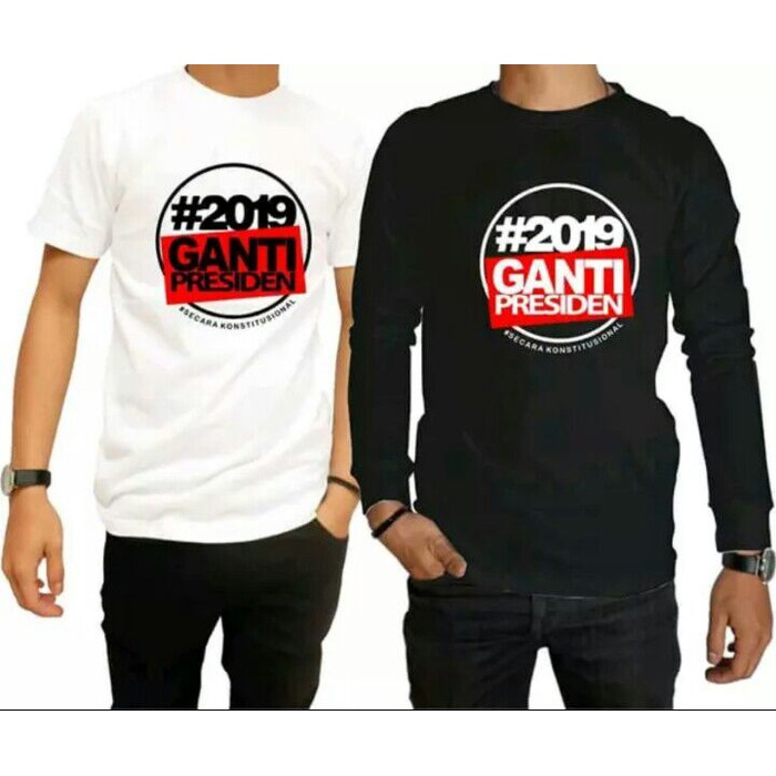 Kaos Tshirt Baju Combed 30S Distro Ganti Presiden 2019 LOGO BULET