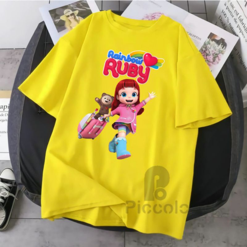 BAJU KAOS ANAK RUBY RAINBOW BAHAN ATASAN ANAK