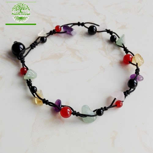 Gelang Handmade Rajarta Kaki Tangan Keberuntungan Kristal Warna Warni Alami