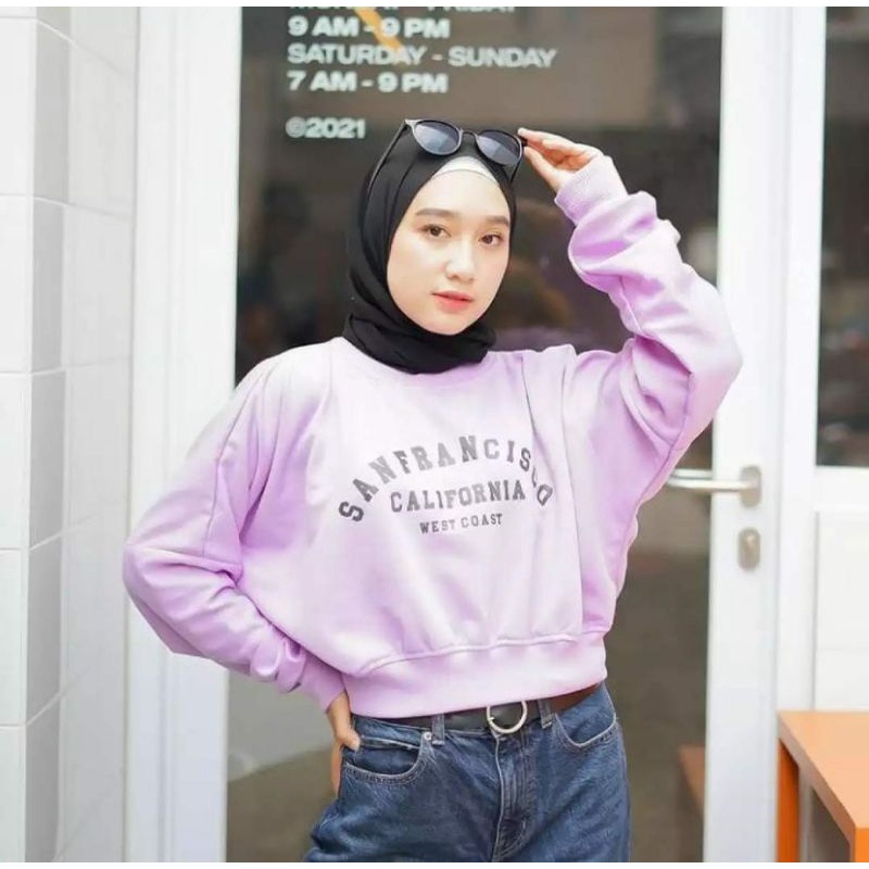 Sweater Croped Wanita atasan Oversize Sweater wanita murah