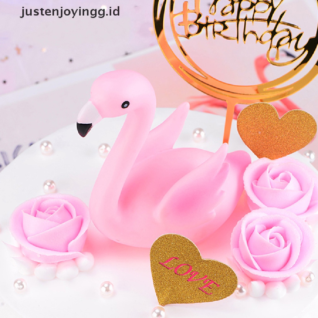 // justenjoyingg.id // Pink Flamingo Cake Topper Dessert Cupcake Decor Wedding Birthday Party Decor ~