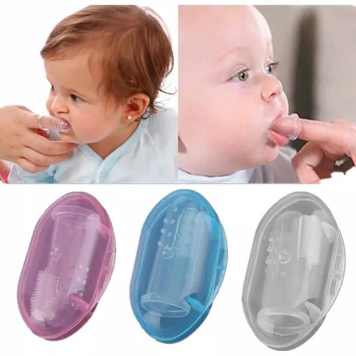 Sikat gigi Bayi Finger Tooth Brush Pembersih mulut Silikon Jari Baby Newborn Lidah Gusi Silicone Food Grade Lembut