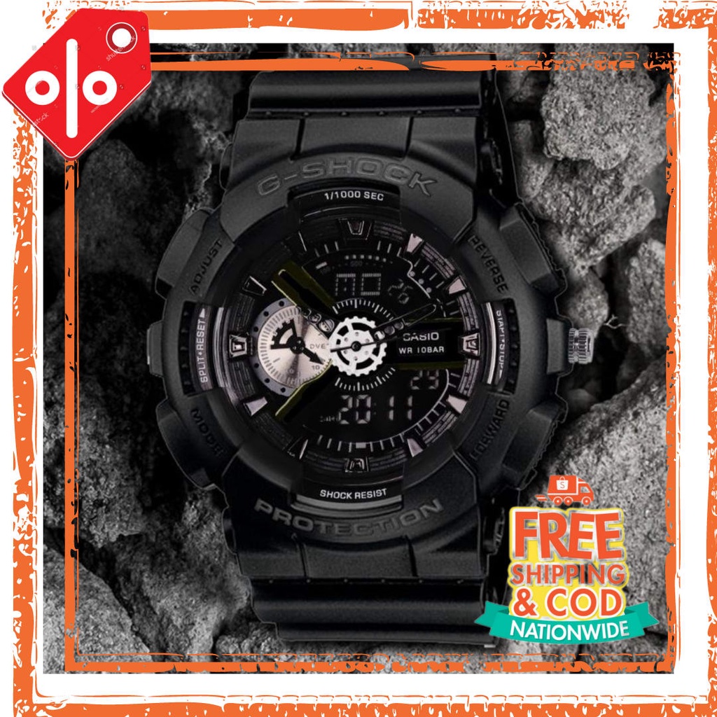 Black Solid Grey gold Rose Putih Biru hijau orange tosca hijau /  casio g-shock ga-110 full black