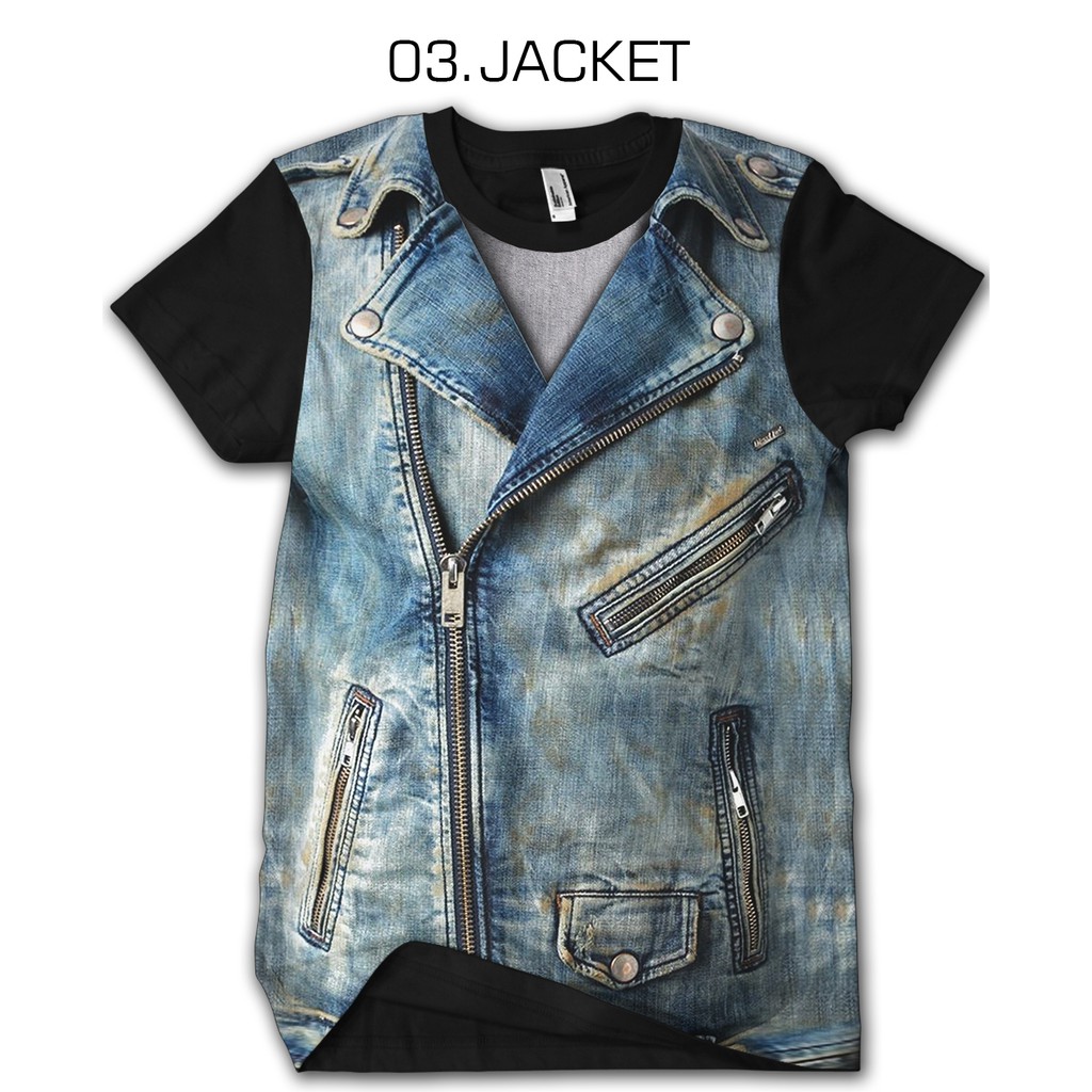 kaos motif 3d 3 - kaos JAKET JEANS