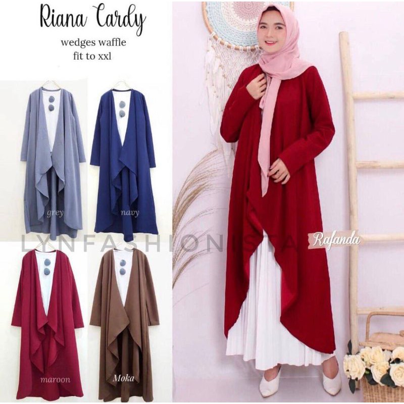 LONG OUTER WANITA/OUTER CARDIGAN PANJANG/CARDI MUSLIM PREMIUM/RIANA