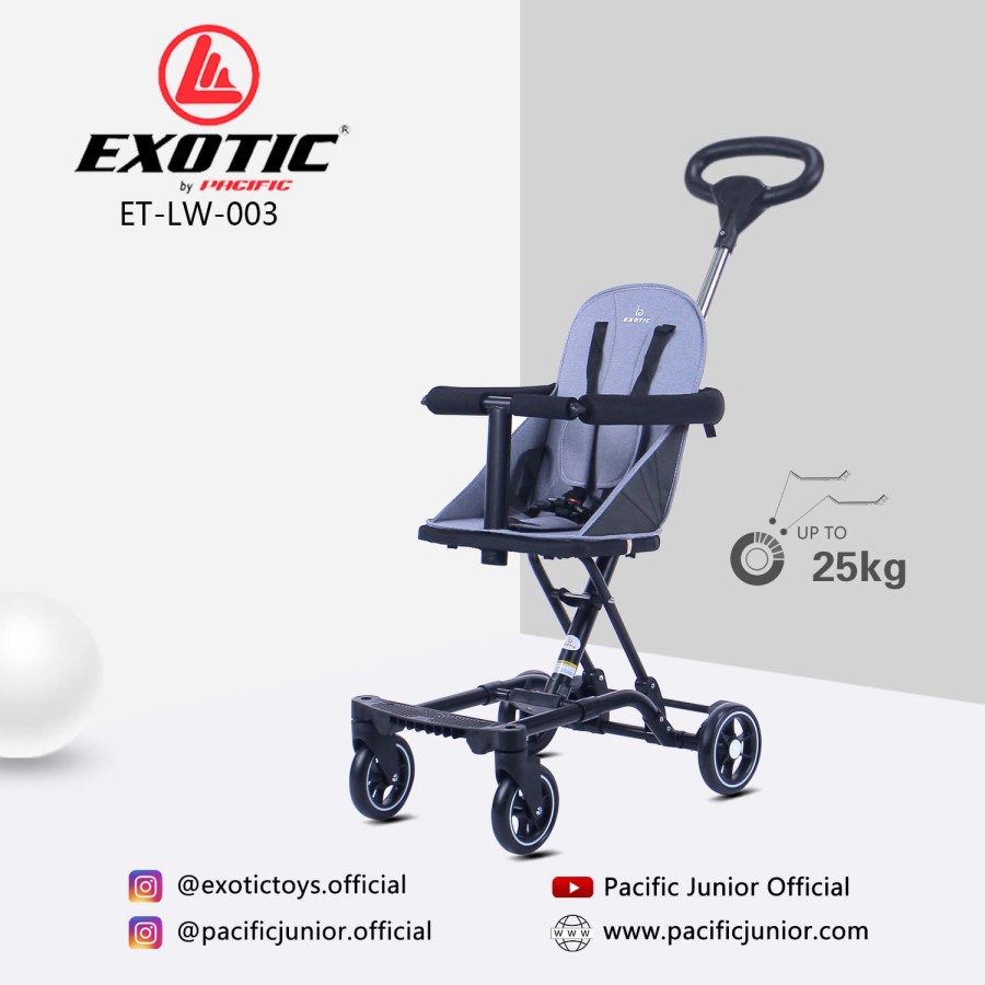 Exotic Magic Stroller LW 002/003/007/101/119/201/629-1 Kereta Dorong Bayi SNI-LW003 GREY