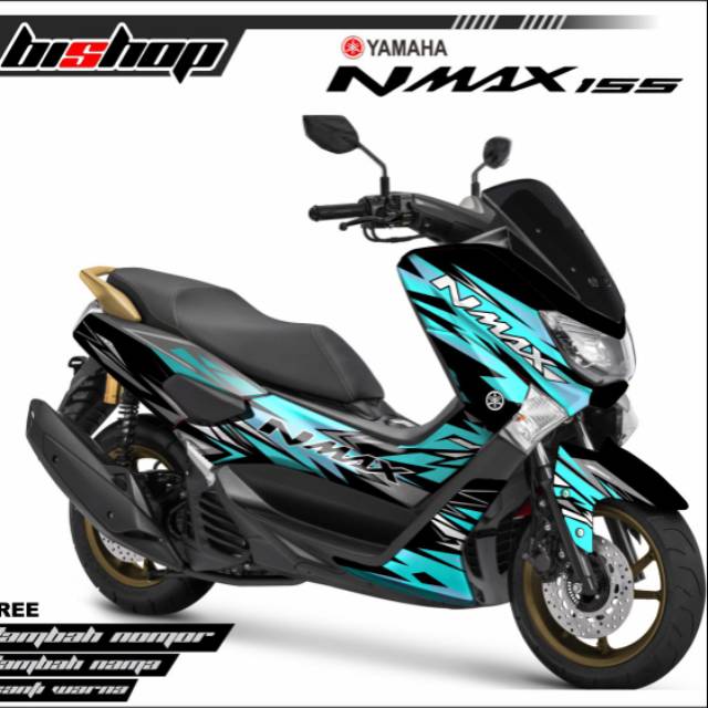 Decal nmax biru tosca variasi stiker nmax full body kode A988