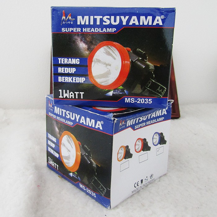 Senter Kepala Baterai Headlamp Mitsuyama MS-2035 / Senter Kepala Super Terang LED 1 Watt