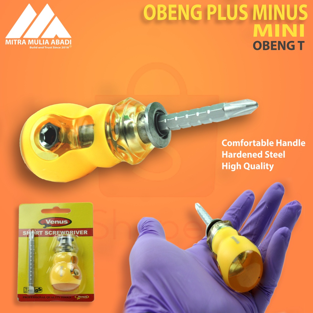 Obeng Plus Min ukuran Mini /Cebol Bolak balik