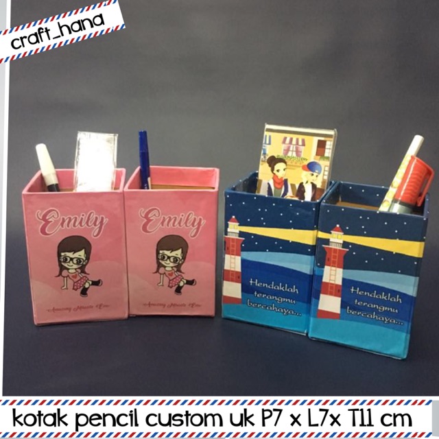 

kotak pencil custom min order 3 pcs box pencil cocok u/ souvenir ultah / birthday n wedding