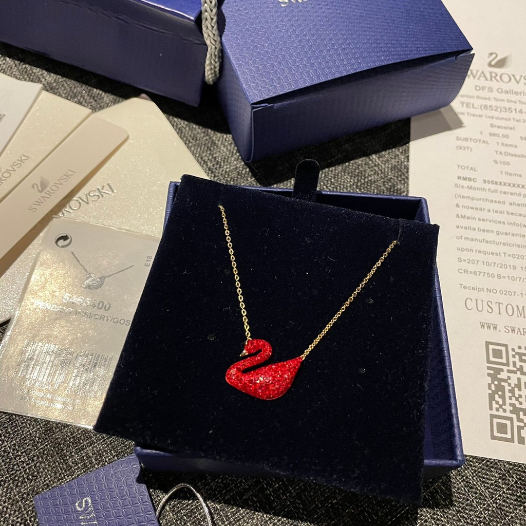 SWAROVSKI ICONIC SWAN NECKLACE RED 5465400 KALUNG ORIGINAL 100%