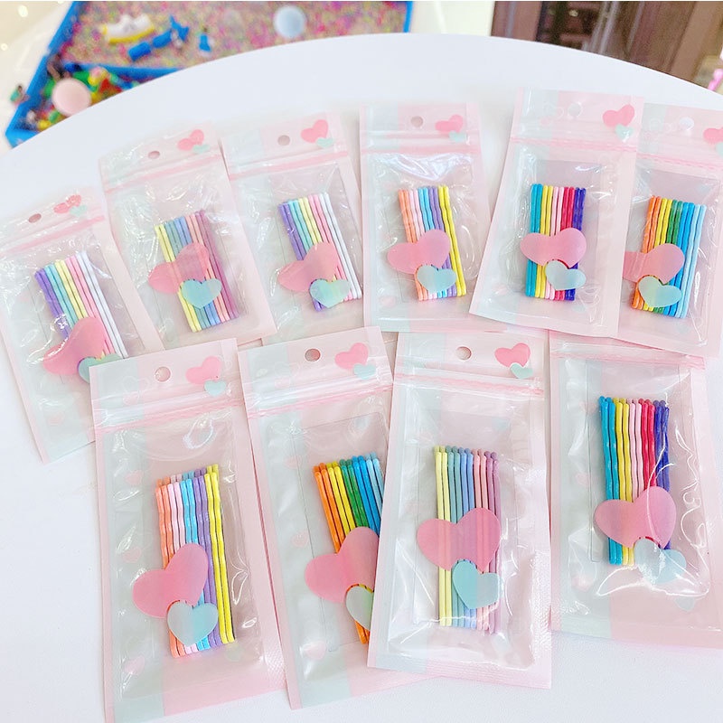 10pcs / set Jepit Rambut Warna Permen Gaya Korea Untuk Anak Perempuan