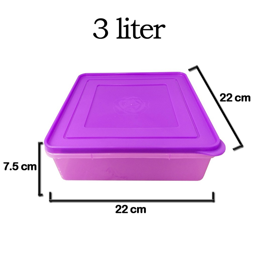 Kotak Makanan Plastik Toples 3L Isi 3 Pcs / Food Container Box - Warna