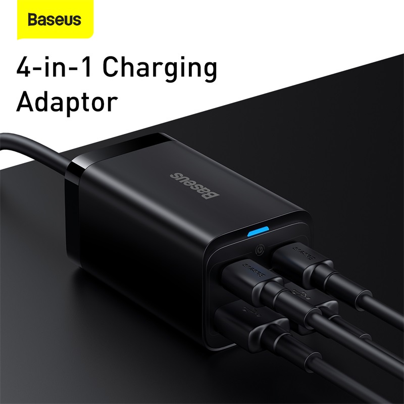 Baseus Kepala Charger GAN3 Pro 65W Fast Charger 4in1 Adaptor Usb Type-c