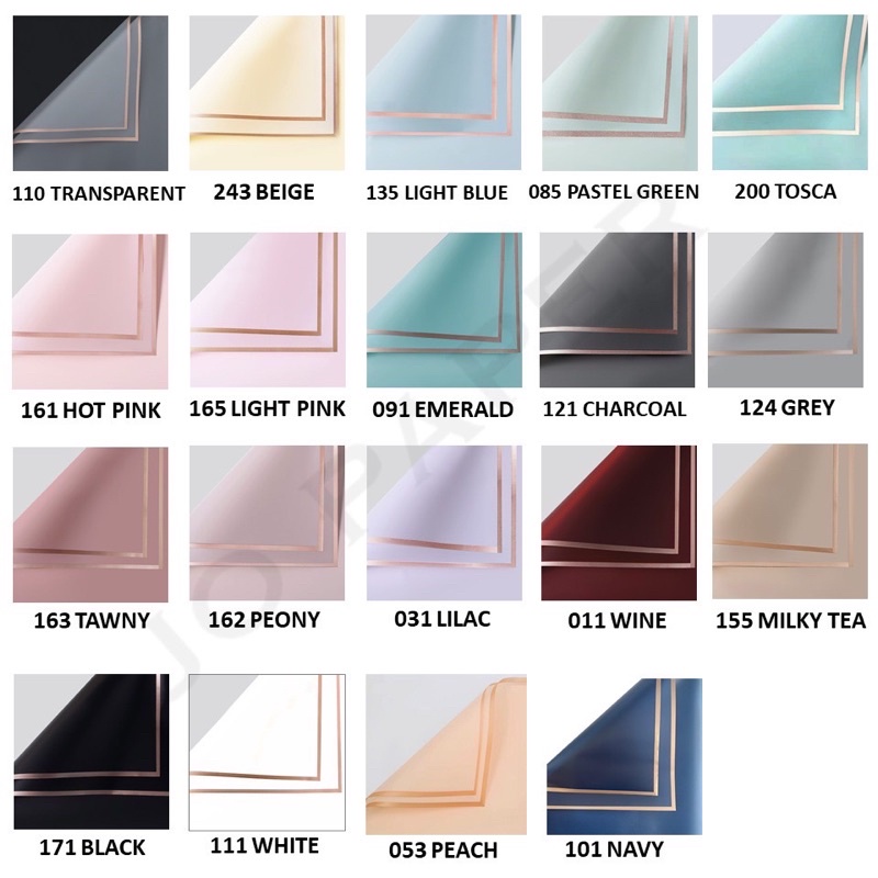 

kertas buket bunga list gold (kertas cellophane)