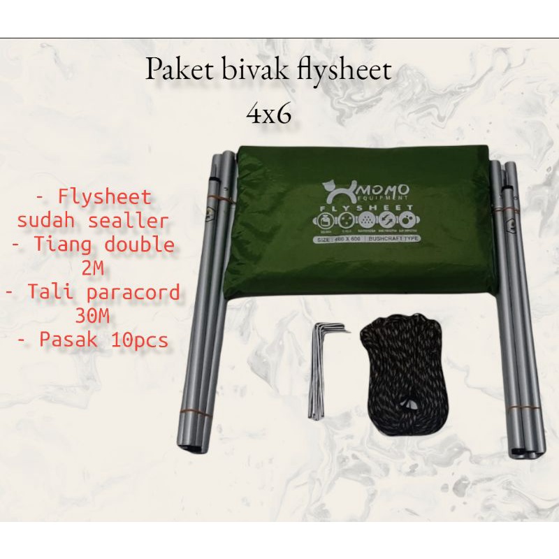 Paket flysheet 4x6m + tiang flysheet double