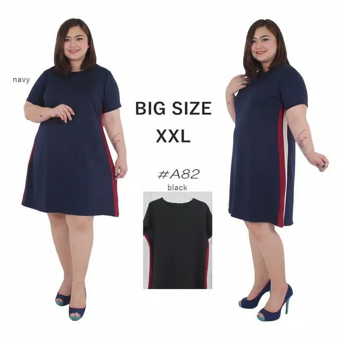 MIDI DRESS DRESS MIDI SCUBA JUMBO BIG SIZE BIGSIZE BESAR OVERSIZED XXL   IWAZAH OFFICE