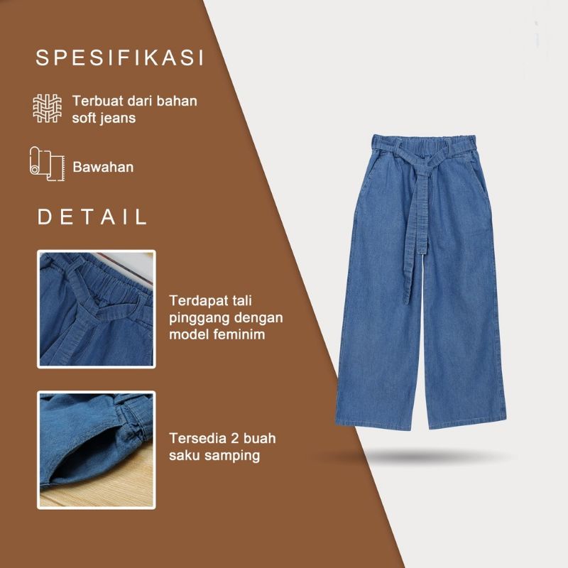 Kulot jeans anak Perempuan , Celana panjang lepis anak cewek