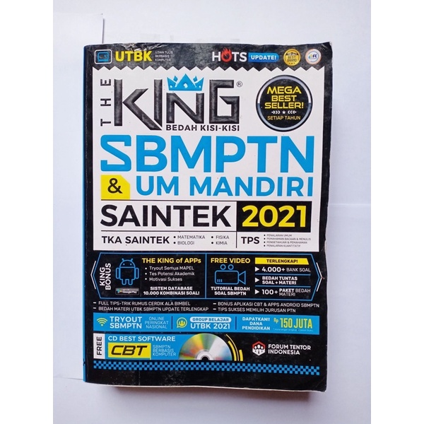 

PRELOVED Buku Bekas THE KING BEDAH KISI-KISI SBMPTN & UM MANDIRI SAINTEK 2021 FORUM TENTOR INDONESIA FREE CD BEST SOFTWARE CBT