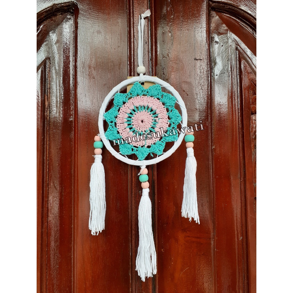 Dream catcher sulam bintang bola benang hiasan dekorasi gantung
