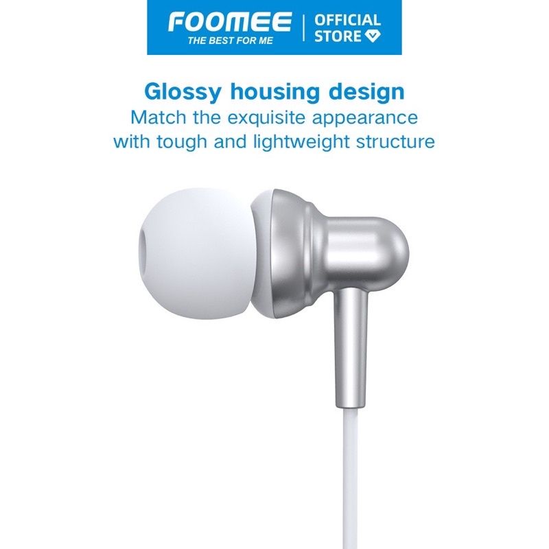 [FOOMEE-QA2]Earphone Hifi Sound Quality Headset Bass Stereo with Microphone Jack 3.5mm