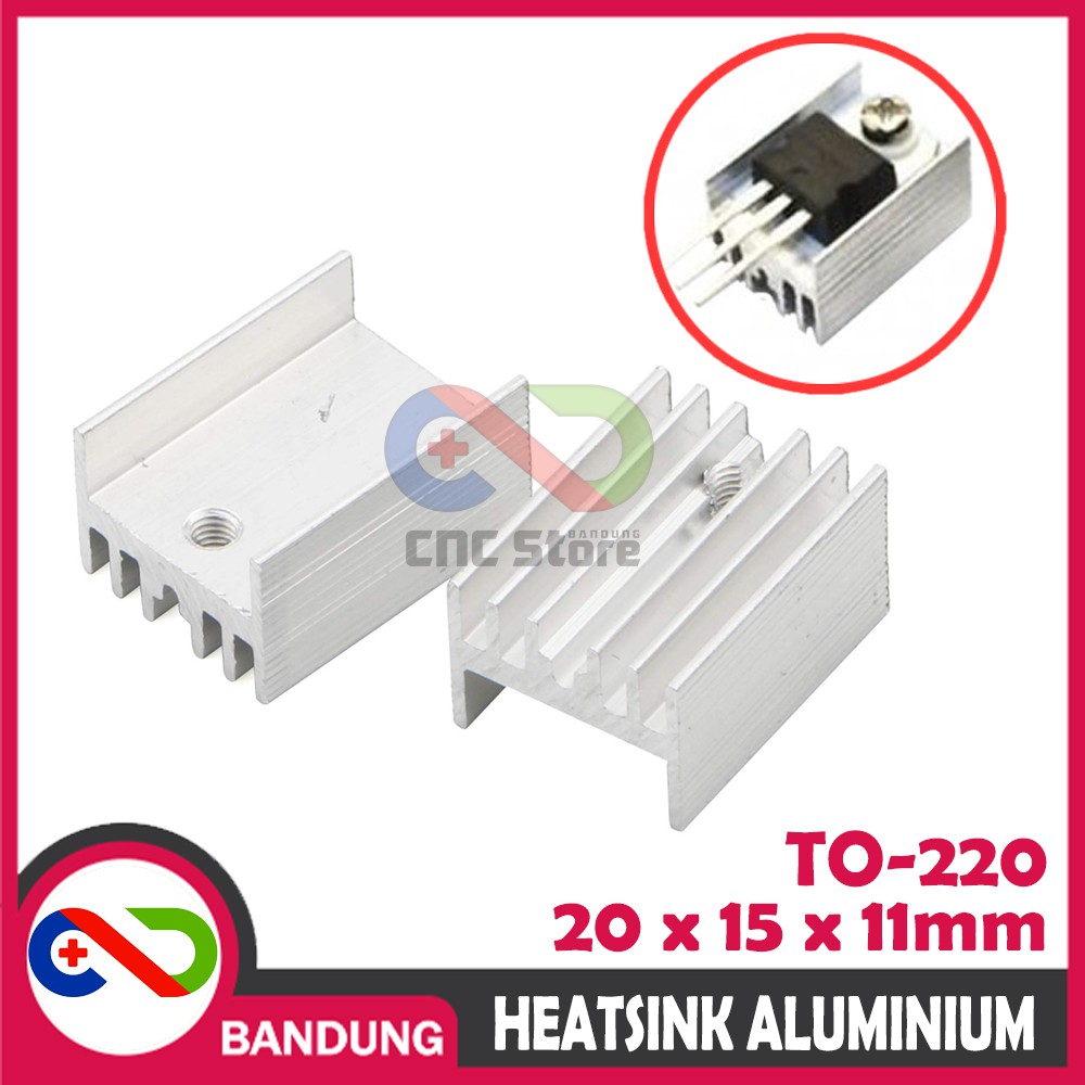 HEATSINK PENDINGIN TO-220 TRANSISTOR MOSFET IC REGULATOR 15x11x20MM ALUMUNIUM