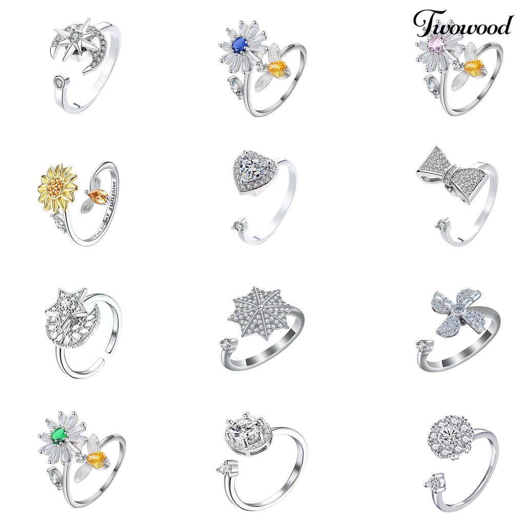 Cincin Model Putar Dapat Disesuaikan Untuk Unisex