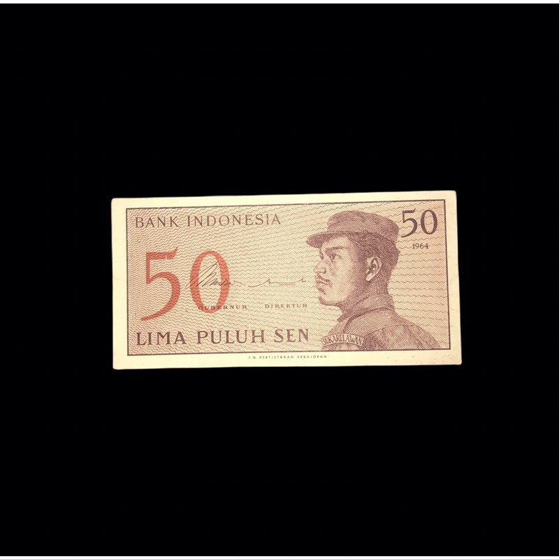 UANG KERTAS KUNO 50 SEN INDONESIA (TAHUN 1964)