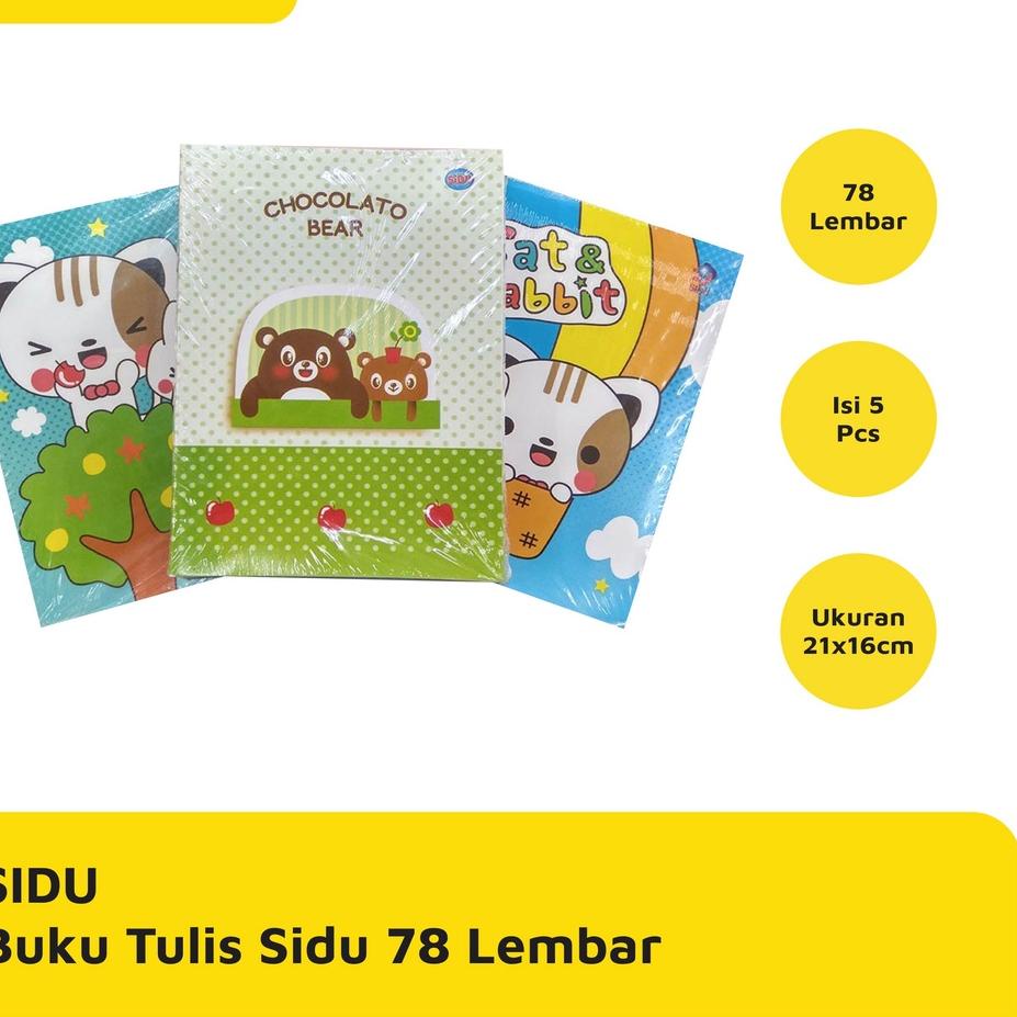 

く BUKU TULIS SIDU / SINAR DUNIA 78 LEMBAR (1 PACK) MURAH ➢