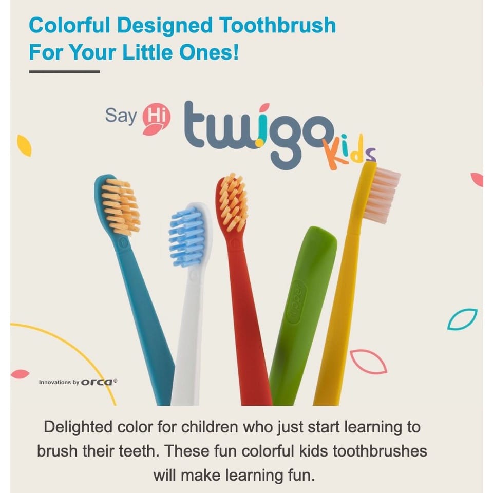 Flipper Twigo Kids 4+ Toothbrush Sikat Gigi Isi 2