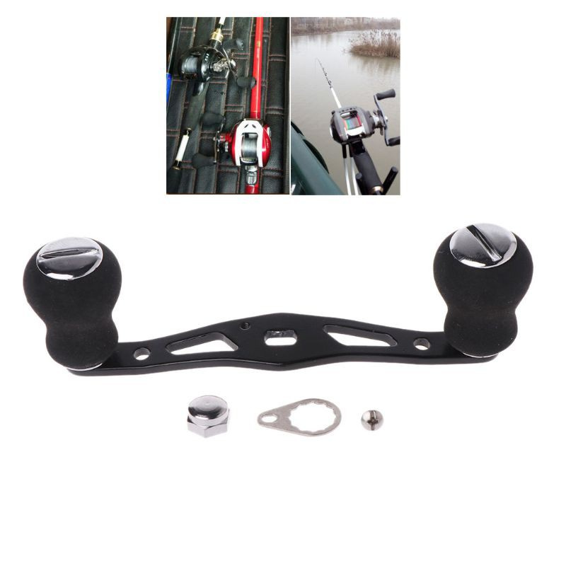 CRE  Fishing Handle Reel Double Knob Replacement Baitcasting Accessory Aluminum Alloy