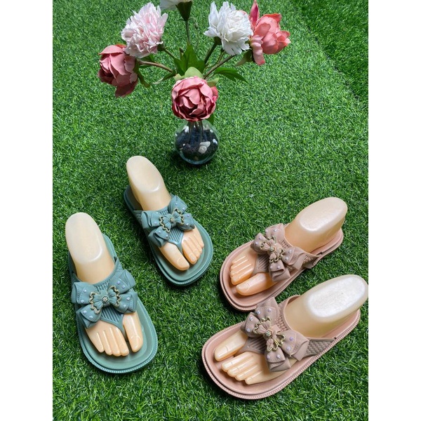 ￼Sandal Jepit Karet Wanita Jelly Pita Mutiara Balance 1607-K 17