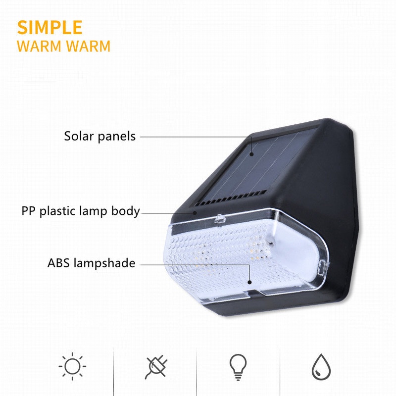 Lampu Dinding LED Tenaga Surya Anti Air Dengan Sensor Cahaya Untuk Dekorasi Villa / Taman / Outdoor